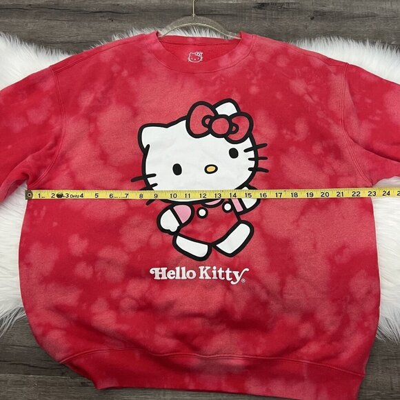 Custom Hello Kitty Bleach Reverse Tie Dye Womens XL Crewneck Graphic Sweatshirt - Picture 4 of 5